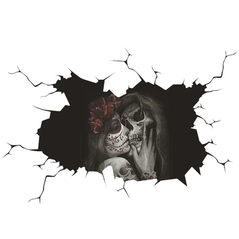 Halloween Skull Car Window Sticker – Spooky Decor