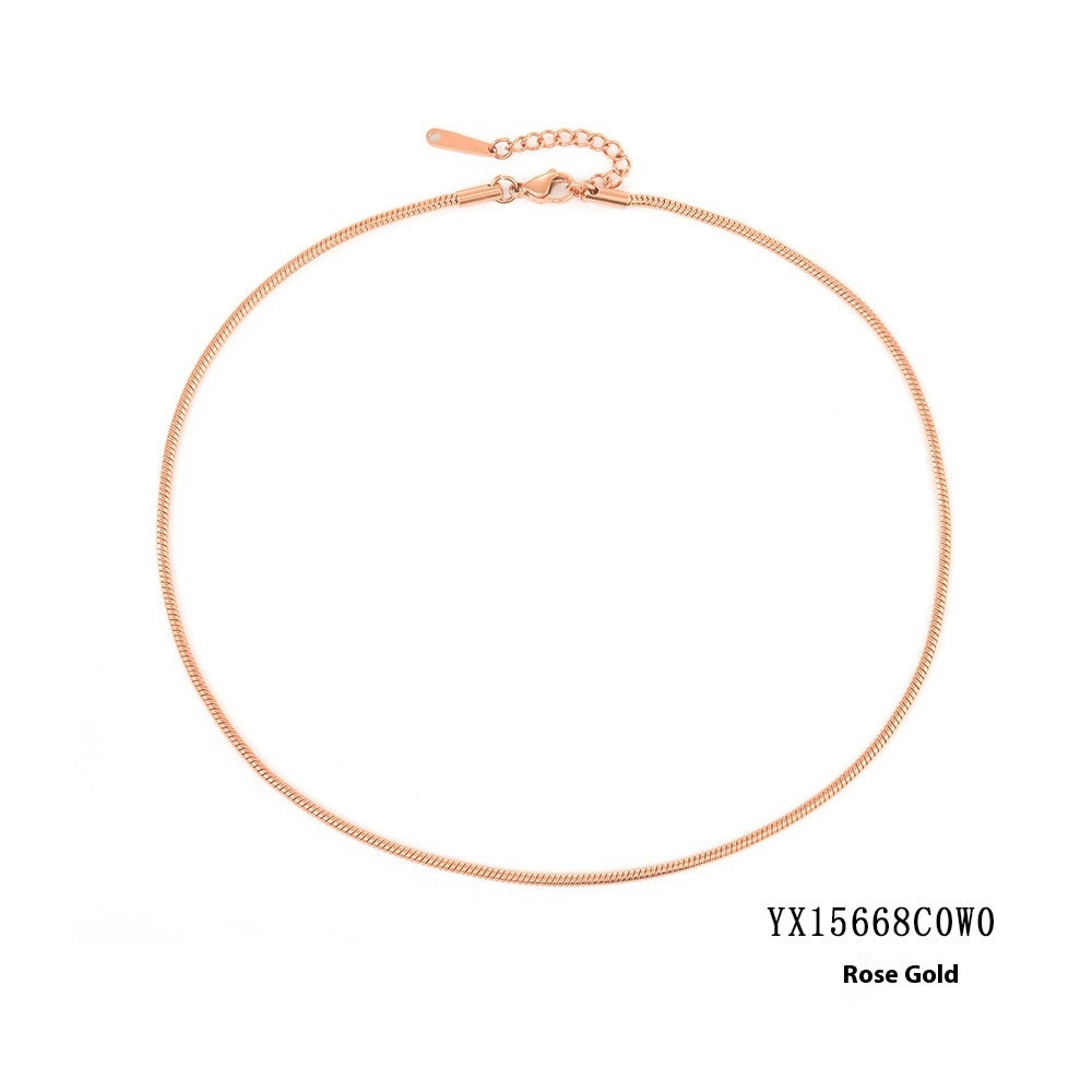 Women's Long Stainless Steel Necklace Simple Couple