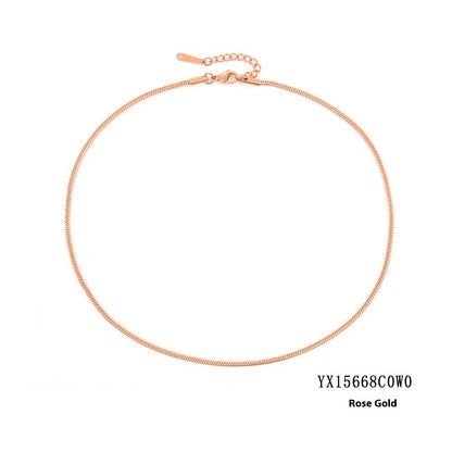 Women's Long Stainless Steel Necklace Simple Couple