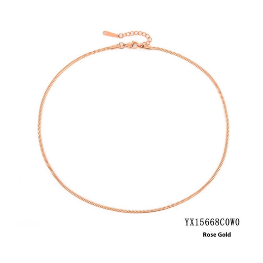 Women's Long Stainless Steel Necklace Simple Couple
