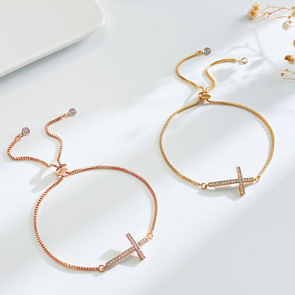 Women's Diamond Pull-out Cross Bracelet
