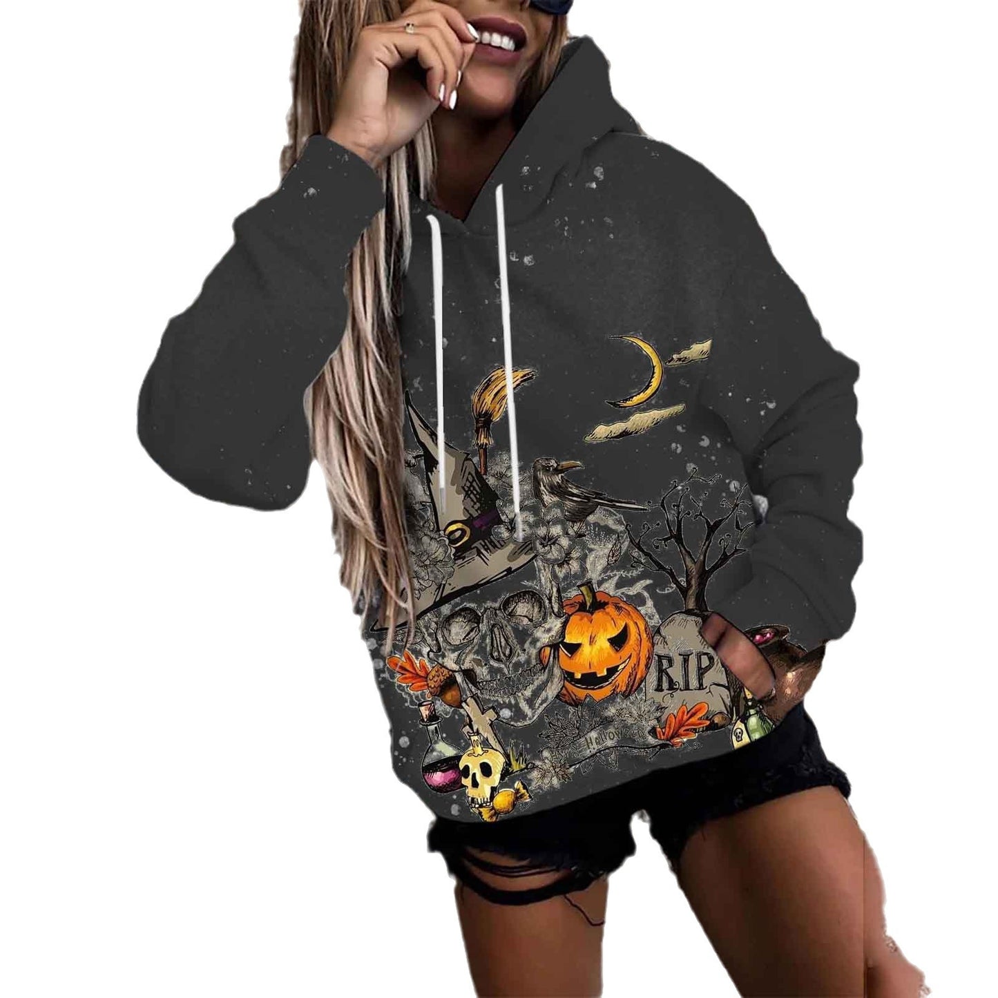 Women’s Halloween Padded Sweater – 3D Street Style