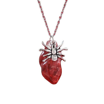 Halloween Resin Heart Necklace – Creative Women’s Jewelry