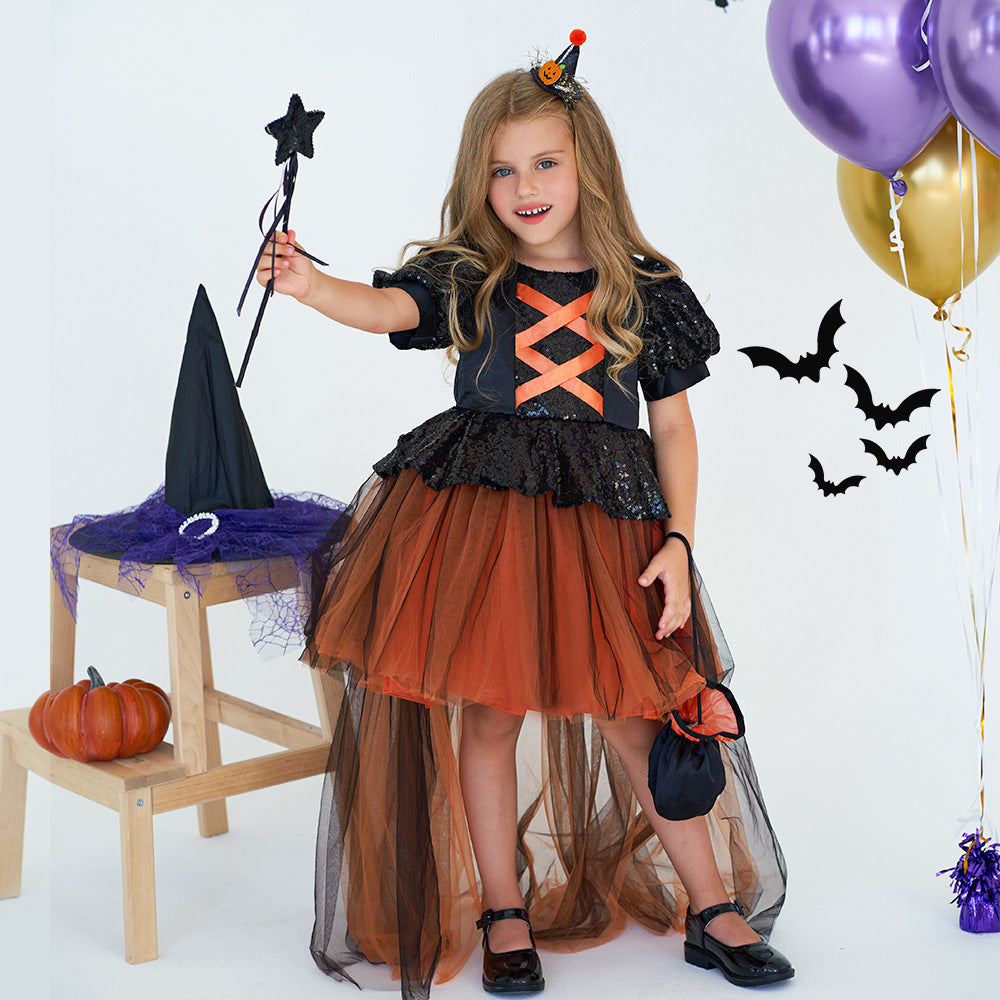 Girls’ Halloween Witch Costume – Party Dress