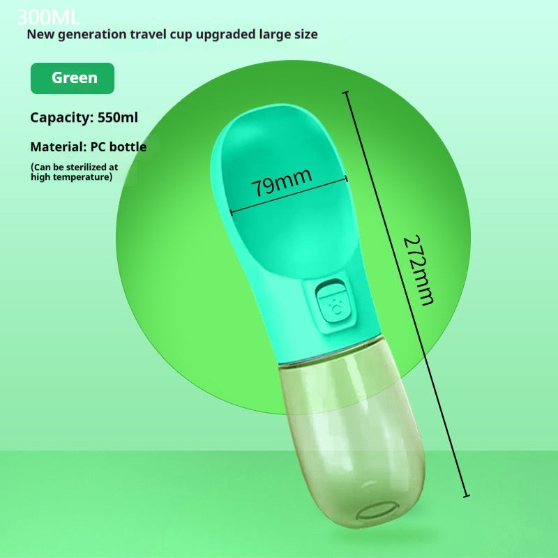 Portable Dog Water Bottle – Travel Feeder Bowl for Pets