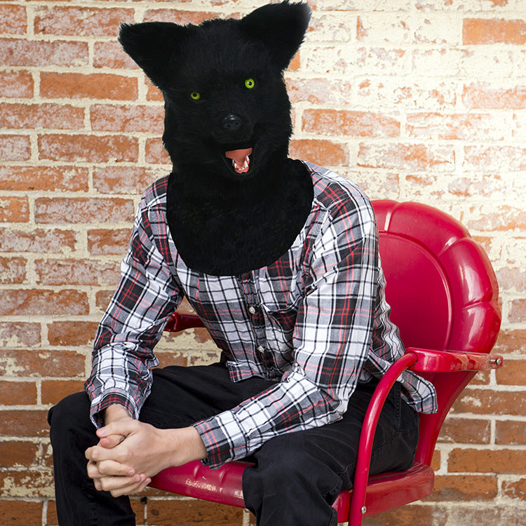 Gray Wolf Plush Headgear – Halloween Costume Prop