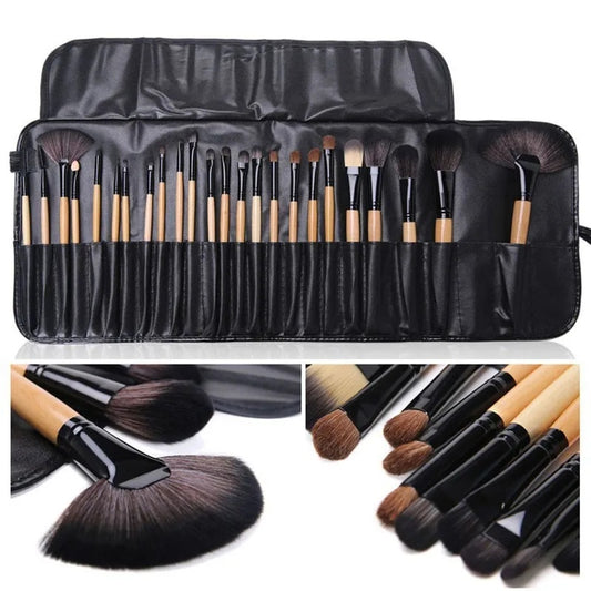Makeup Brush Set – Pro Wooden Handle Kit(24-Piece)