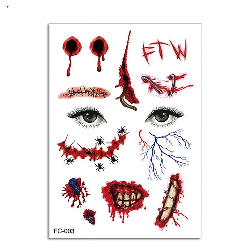 Halloween Funny Makeup Tattoo Sticker – 14.5×21cm
