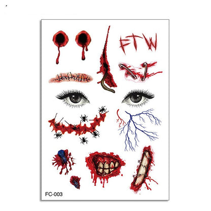 Halloween Funny Makeup Tattoo Sticker – 14.5×21cm