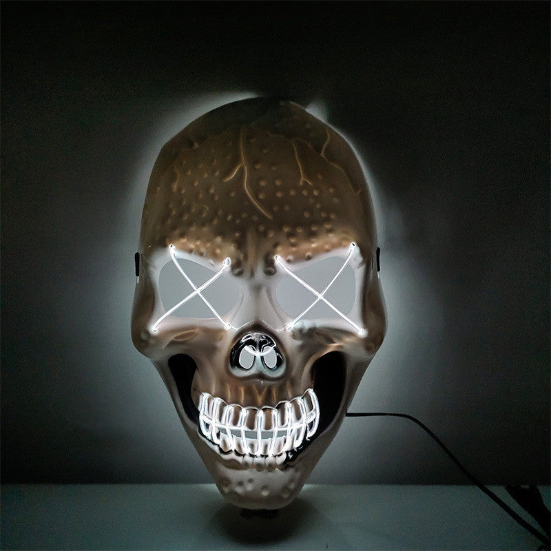 Halloween Glowing Skull Mask – Adjustable & Spooky