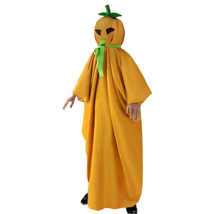 Kids’ Pumpkin Halloween Cloak – Unisex Costume