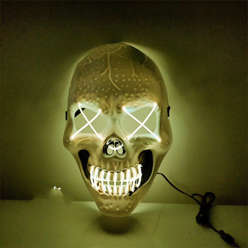 Halloween Glowing Skull Mask – Adjustable & Spooky