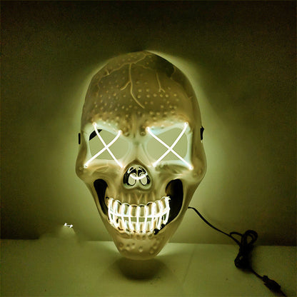 Halloween Glowing Skull Mask – Adjustable & Spooky
