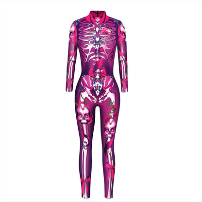 Women's Skeleton 3D Halloween Jumpsuit