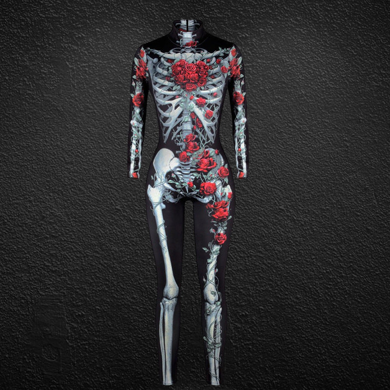 Halloween Women’s Skeleton Jumpsuit – Cosplay Costume