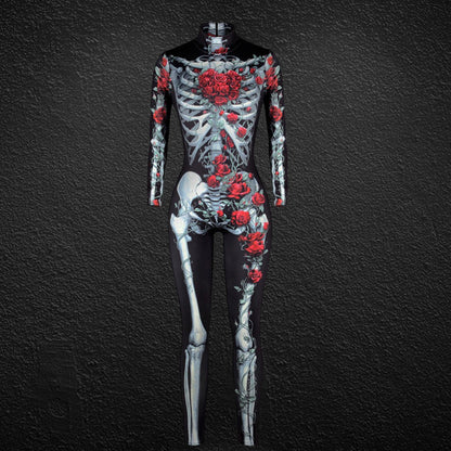 Halloween Women’s Skeleton Jumpsuit – Cosplay Costume