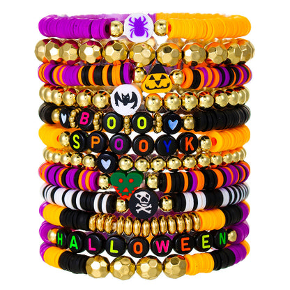 Halloween Ghost Polymer Clay Bracelet Set