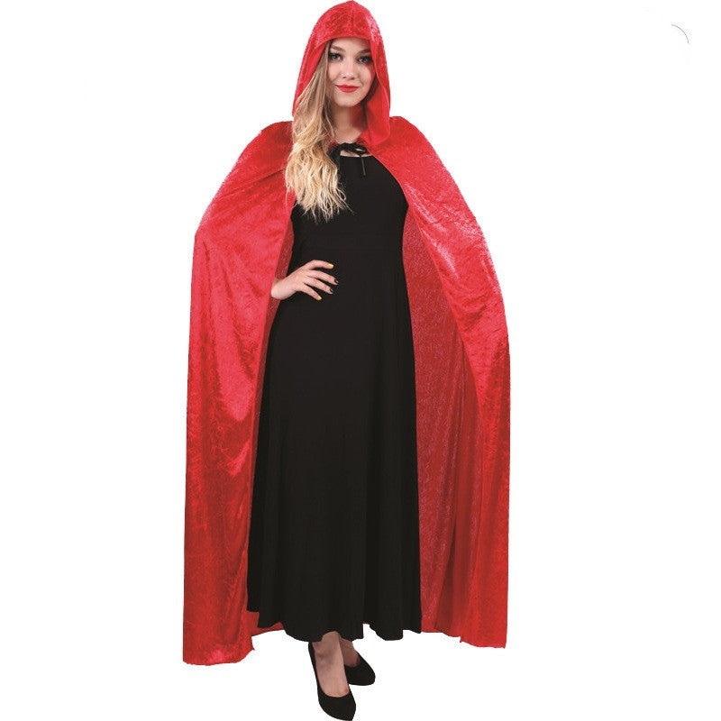 Halloween Gold Velvet Cape Cloak for Women