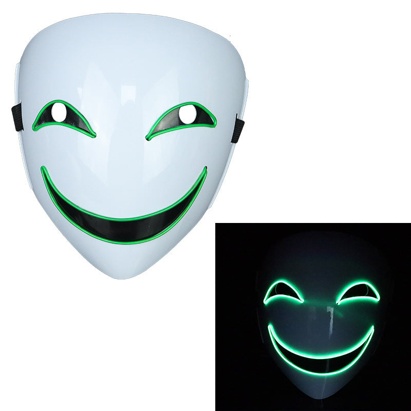 Glowing Black Halloween Mask – Multicolor