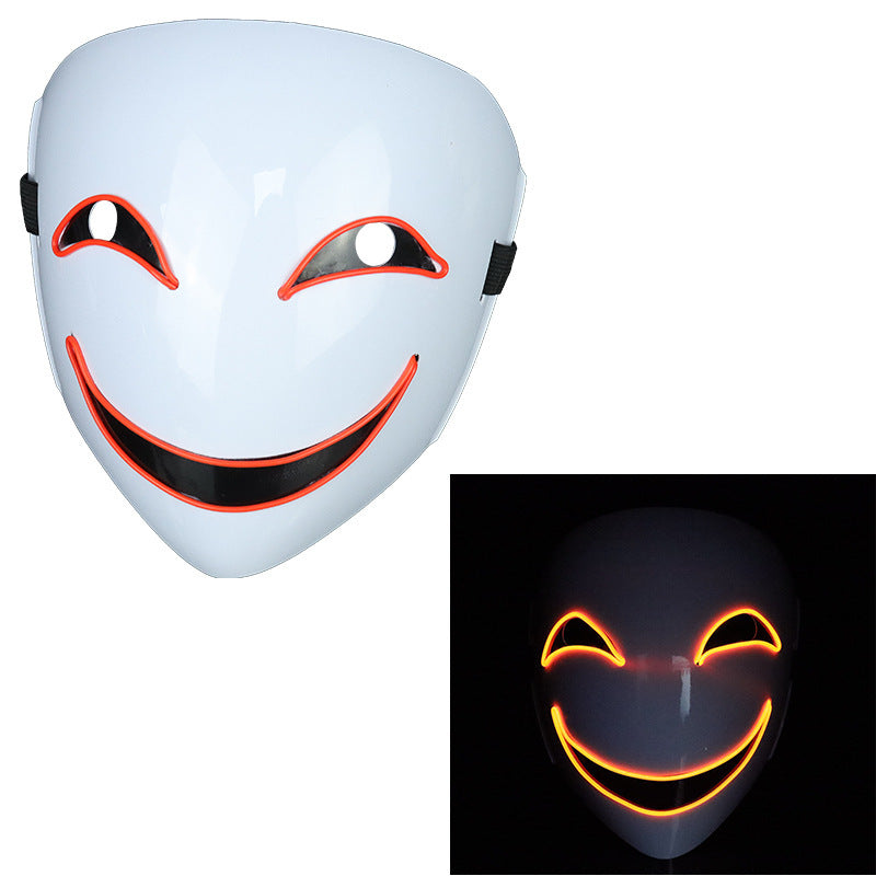 Glowing Black Halloween Mask – Multicolor