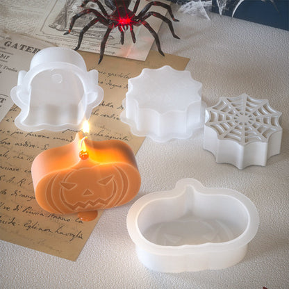 Halloween Silicone Candle Mold – Ghost & Pumpkin Shapes