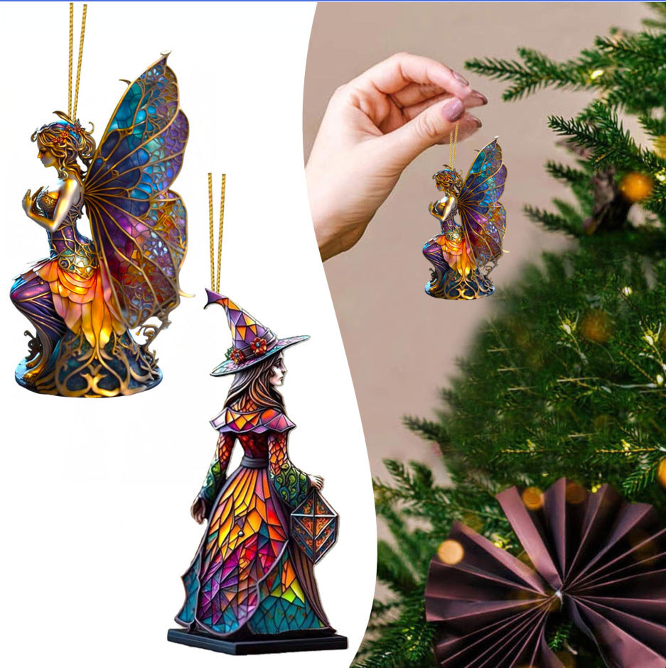 Gorgeous Crystal Witch Halloween Ornament