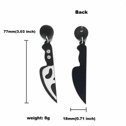 Personalized Halloween Stud Earrings – Skull & Star Design