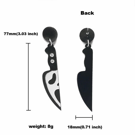 Personalized Halloween Stud Earrings – Skull & Star Design