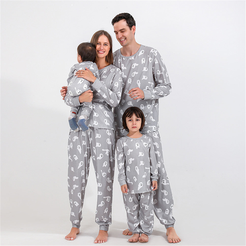 Family Halloween Pajamas – Silver Polyester Set