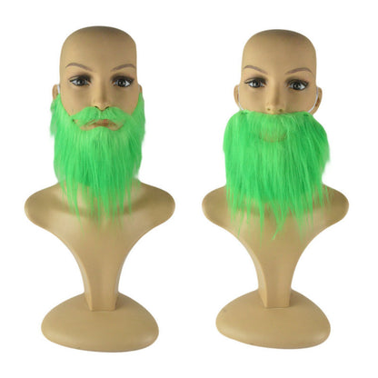 Irish Green Plush Carnival Beard – Fun Costume Accessory