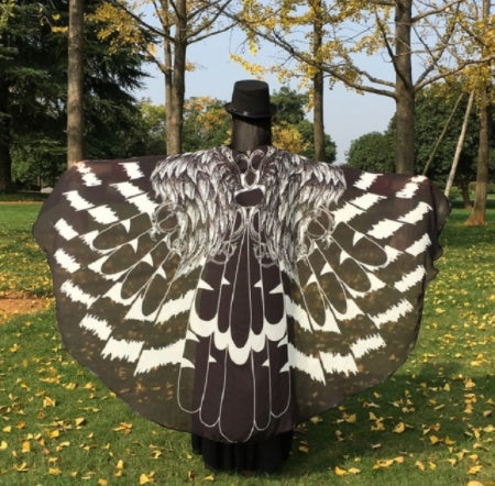 Halloween Peacock Feather Chiffon Cape