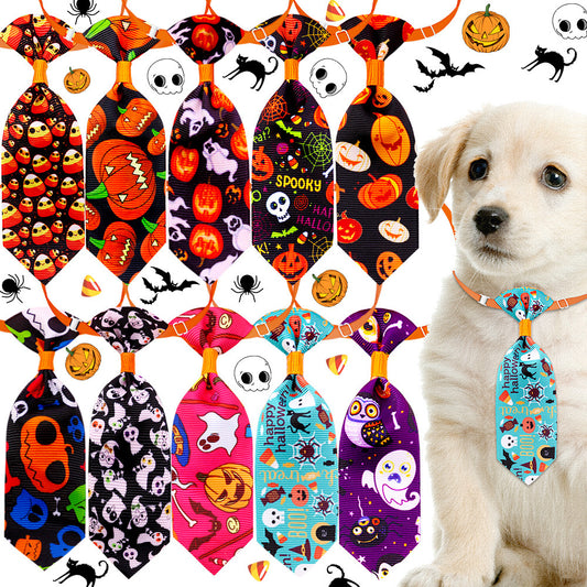 Pet Halloween Skull Tie – Adjustable Costume Accessory