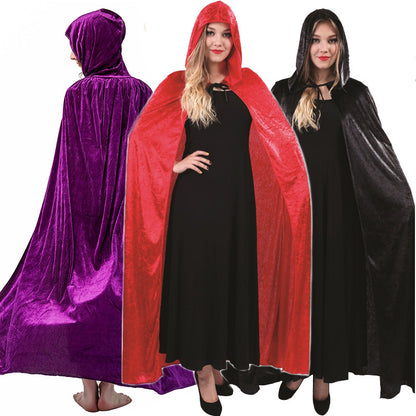 Halloween Gold Velvet Cape Cloak for Women