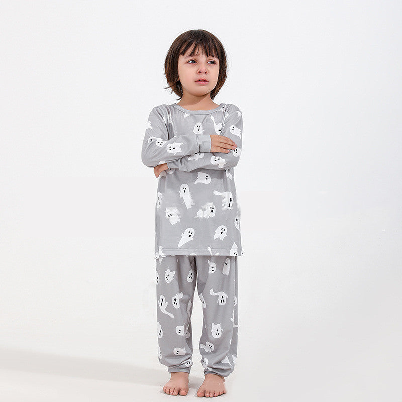 Family Halloween Pajamas – Silver Polyester Set