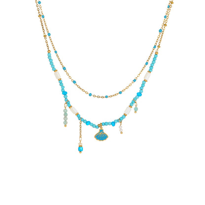 Color Beads String Necklace Stainless Steel Earring Bracelet