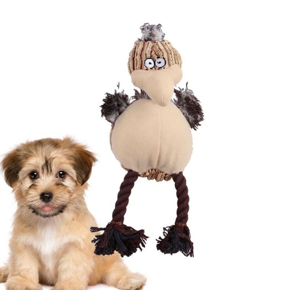 Stuffless Squeaky Plush Dog Toy for Aggressive Chewers