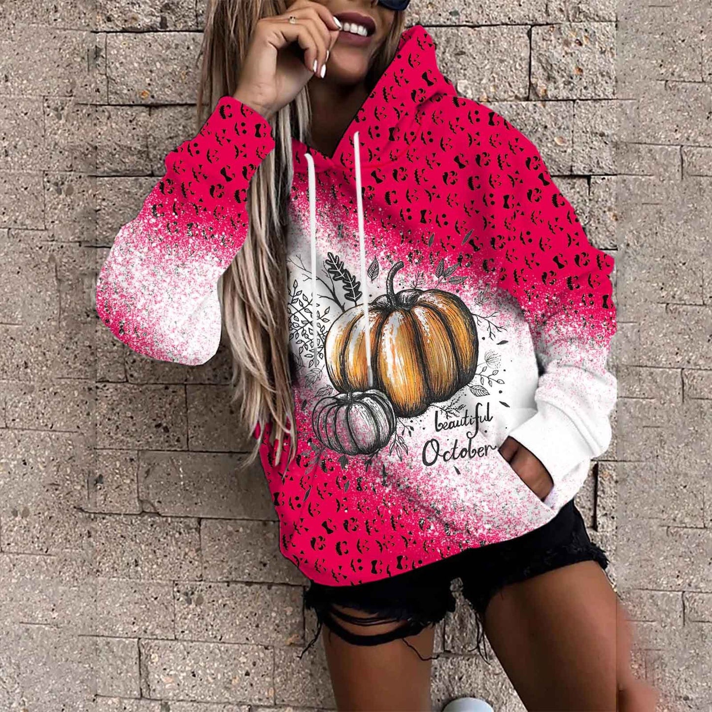 Women’s Halloween Padded Sweater – 3D Street Style