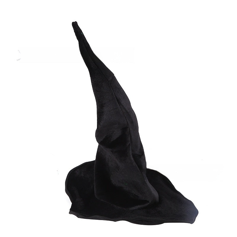 Black Flannel Witch Hat – Halloween Wizard Headdress