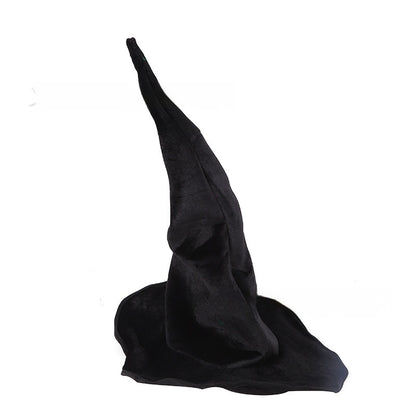 Black Flannel Witch Hat – Halloween Wizard Headdress
