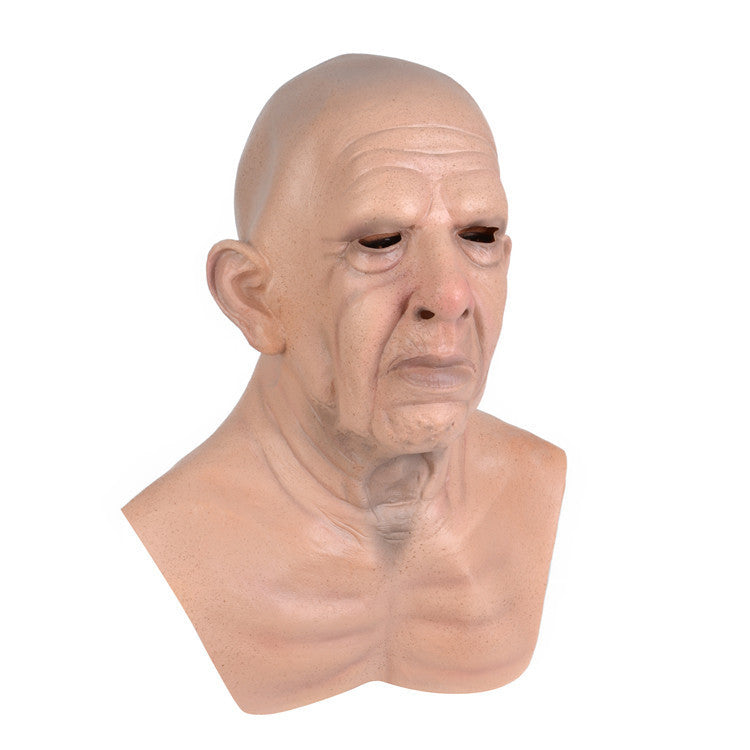 Halloween Granny Latex Mask with Wig