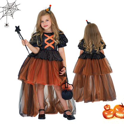 Girls’ Halloween Witch Costume – Party Dress