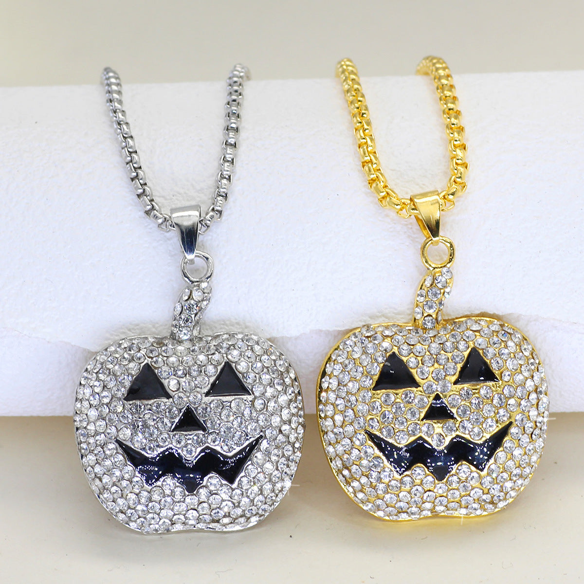 Halloween Pumpkin & Ghost Necklace – Unisex Pendant