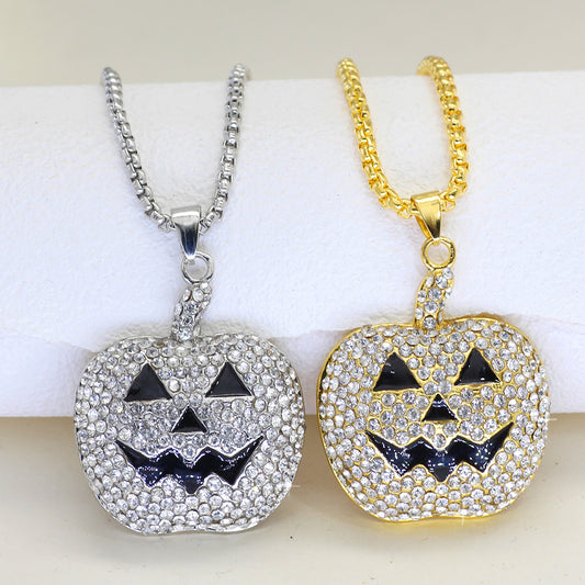 Halloween Pumpkin & Ghost Necklace – Unisex Pendant