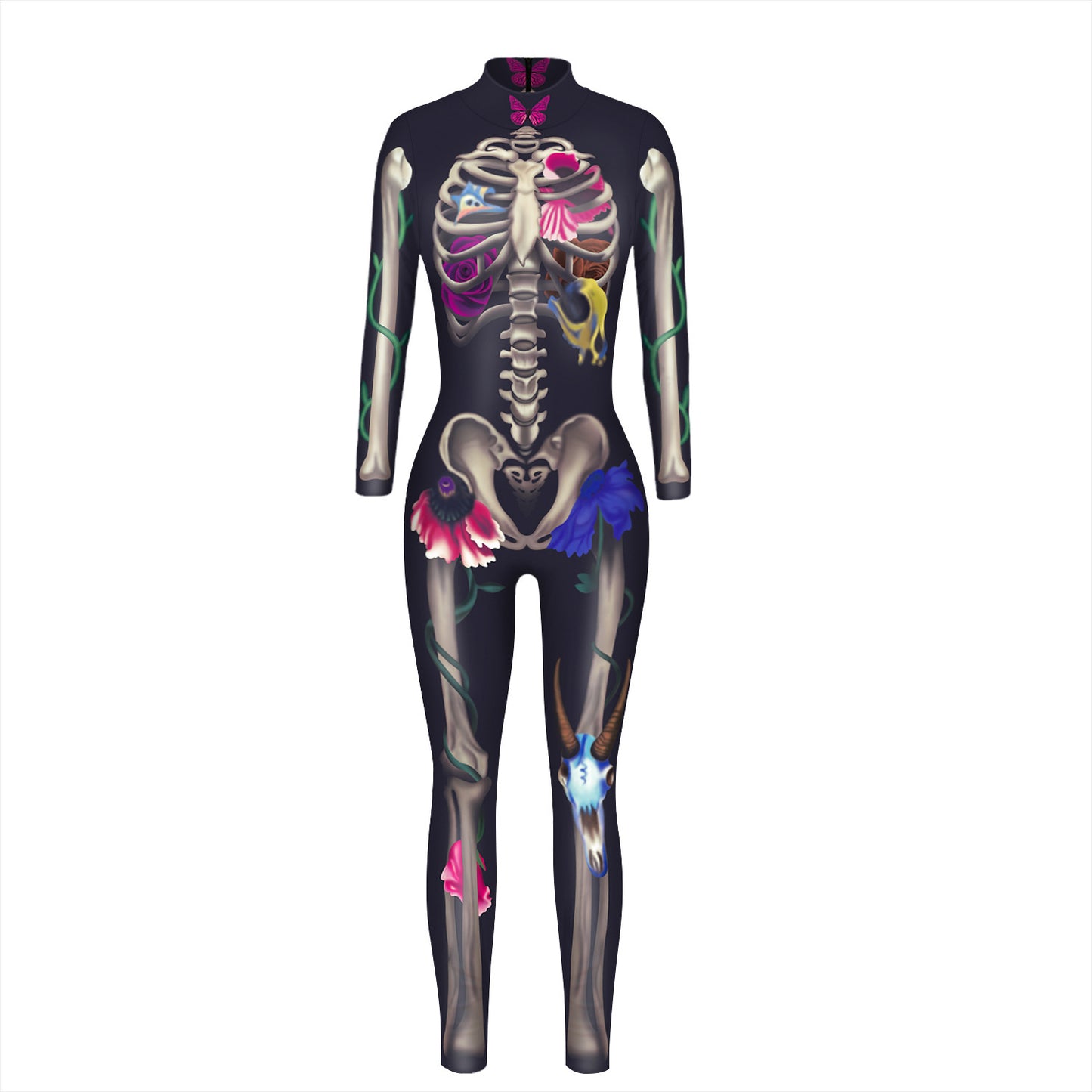 Women's Skeleton 3D Halloween Jumpsuit