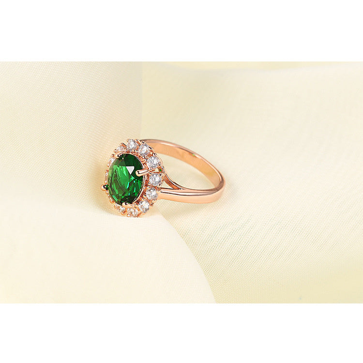 Classic Zircon Emerald Ring For Women