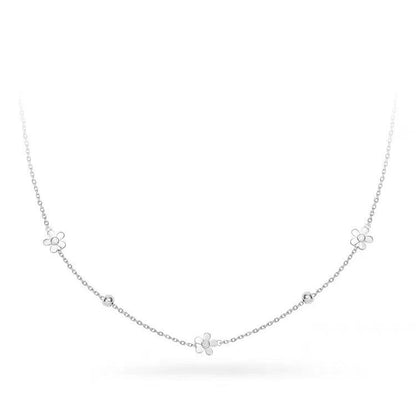 S925 Sterling Silver Small Flower Necklace for Women