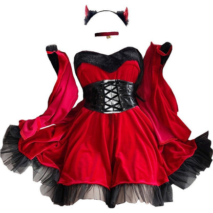 Halloween Witch Costume Velvet 4-Piece Set