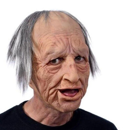 Halloween Granny Latex Mask with Wig