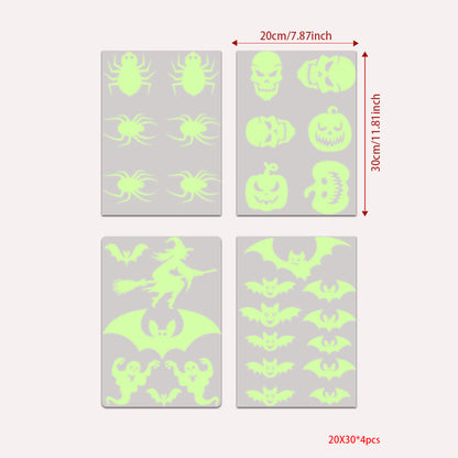 Halloween Green Fluorescent Wall Stickers – 4 Pack