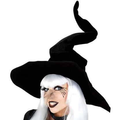 Black Flannel Witch Hat – Halloween Wizard Headdress